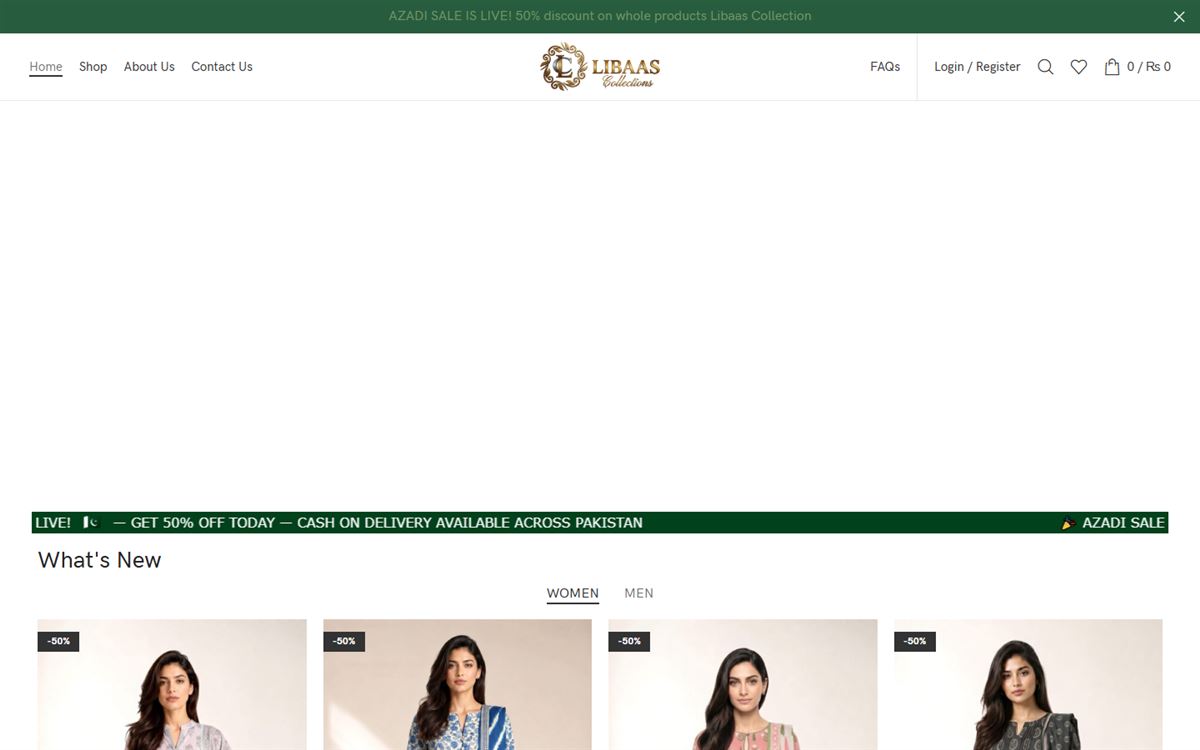 Libaas Collection website built by MetOrbix